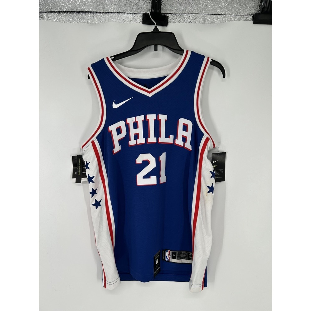 Nike Philadelphia 76ers #21 Joel Embiid Swingman Jersey Mediu Dri Fit 864501-497